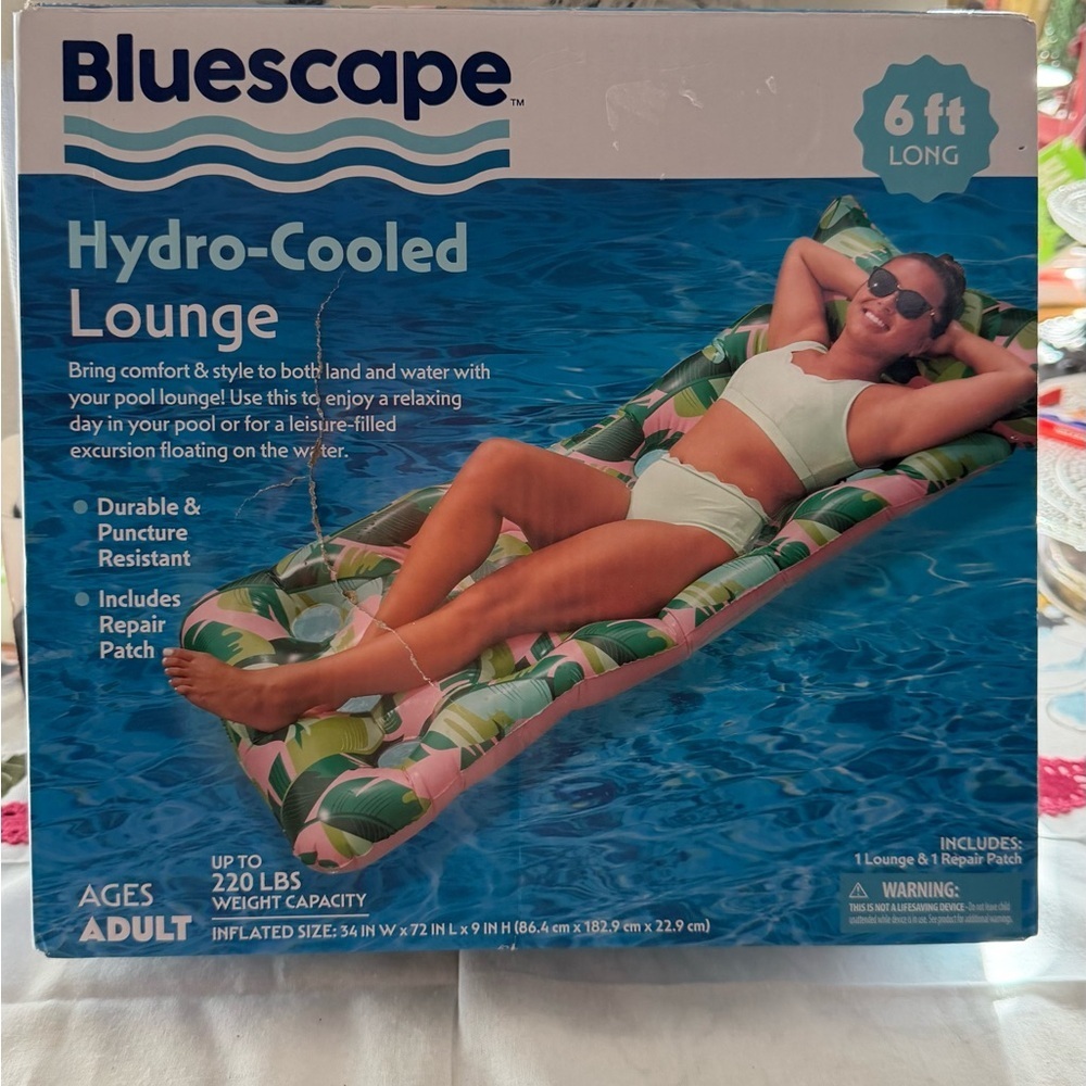Bluescape Green Hydro Cooled Inflatable Water Lounge, Pool Float, Adults, Unisex - Picture 3 of 6